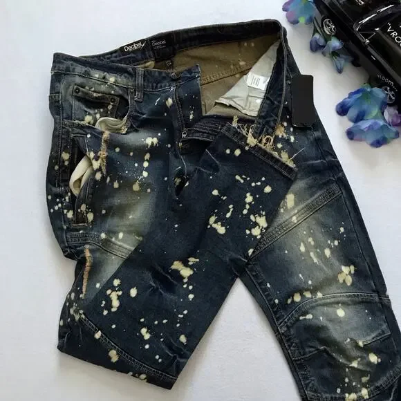 Decibel NWT Distressed Medium Wash Skinny Jeans Men 34 - Picture 5 of 11